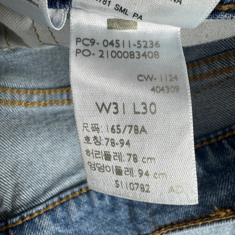 Levi's 511 Jeans Mens 31x30 W31 L30 Light Wash Slim Fit Denim
